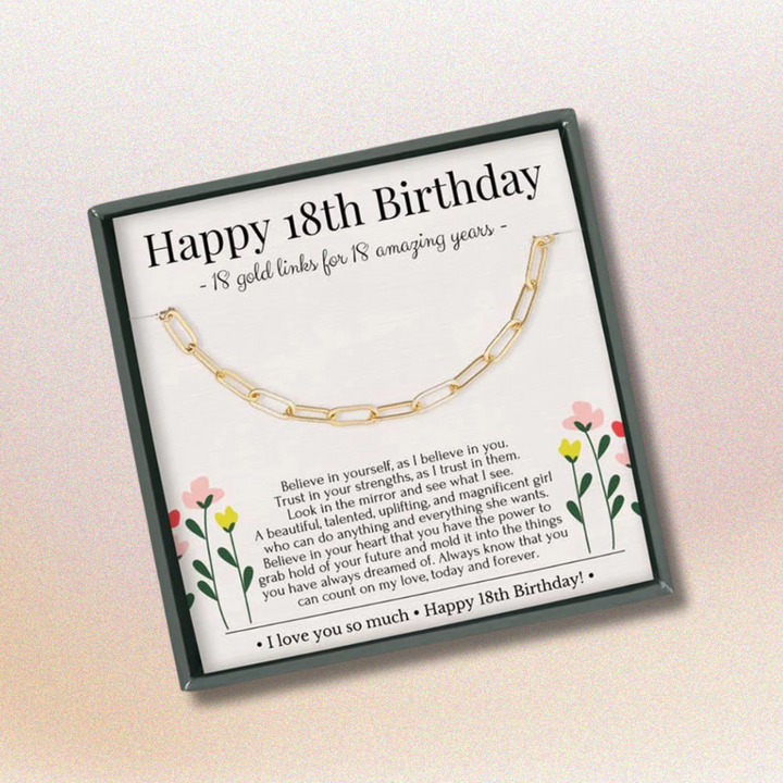 Happy 18th Birthday Necklace - 14K Gold Vermeil