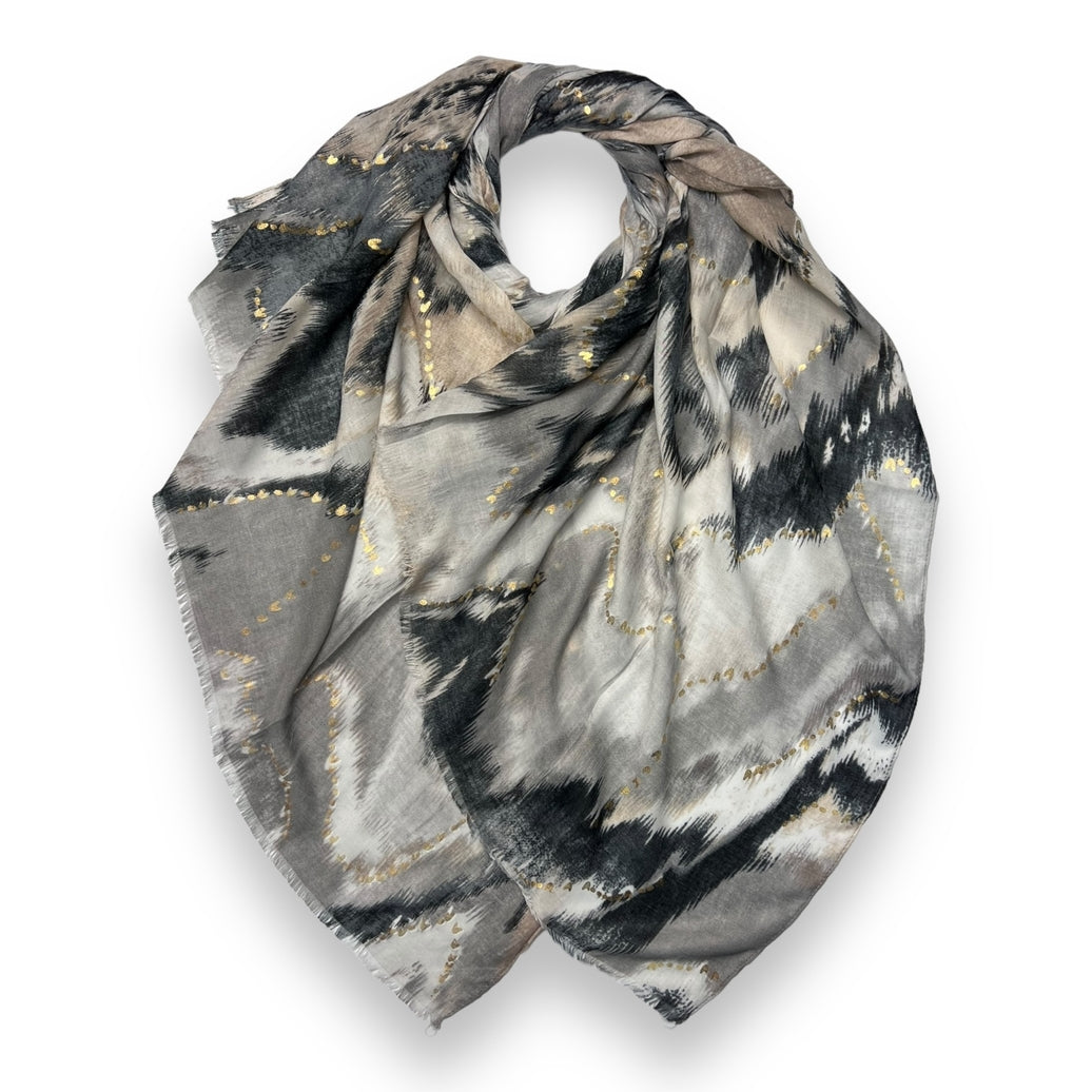 Black and Gold Wave Scarf - Calm Gift Set