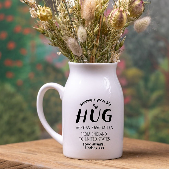 Personalised Hug Across the Miles Vase