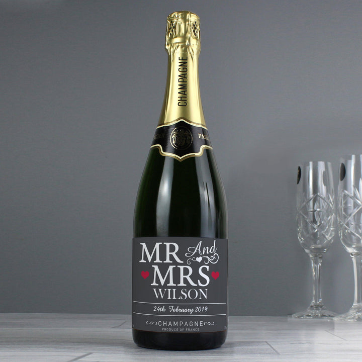 Personalised Mr and Mrs Champagne