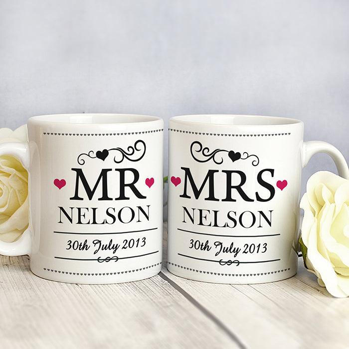 Blissful Wedding Hamper with Personalised Mr and Mrs Mugs