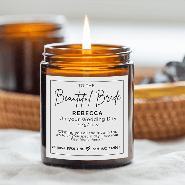 Personalised Bride to Be Wedding Candle