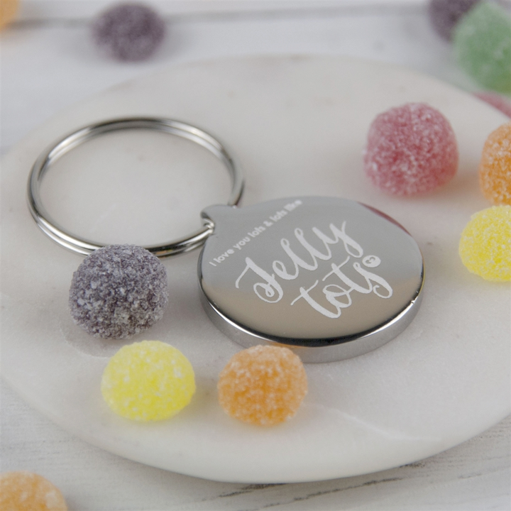 Personalised Love You Lots Like Jelly Tots Keyring