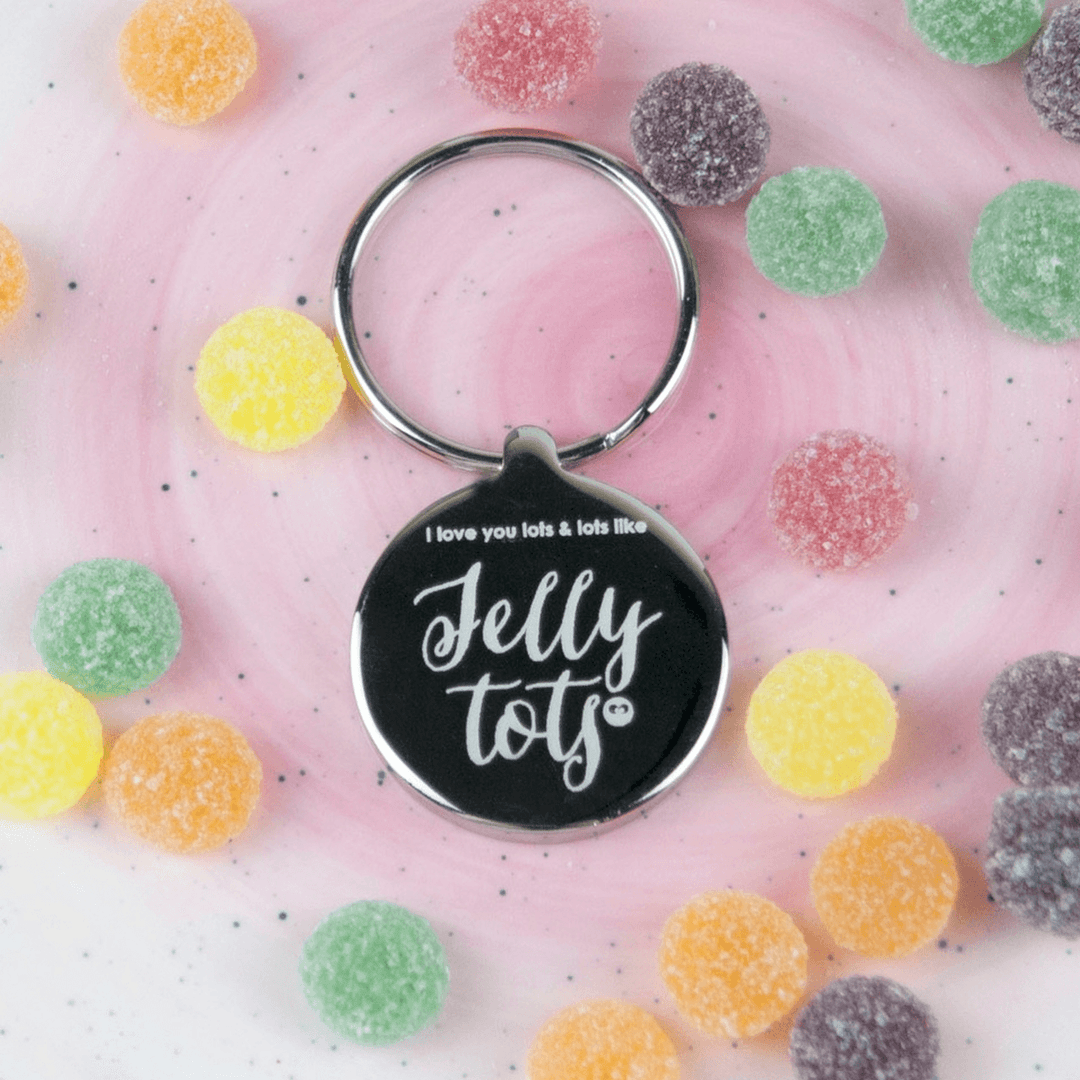 Personalised Love You Lots Like Jelly Tots Keyring