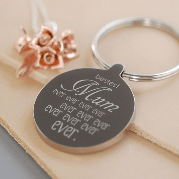 Personalised Bestest Mum Ever Ever Keyring