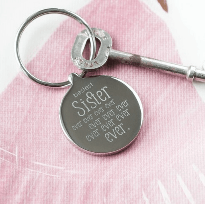 Personalised Bestest Sister Ever Ever Keyring