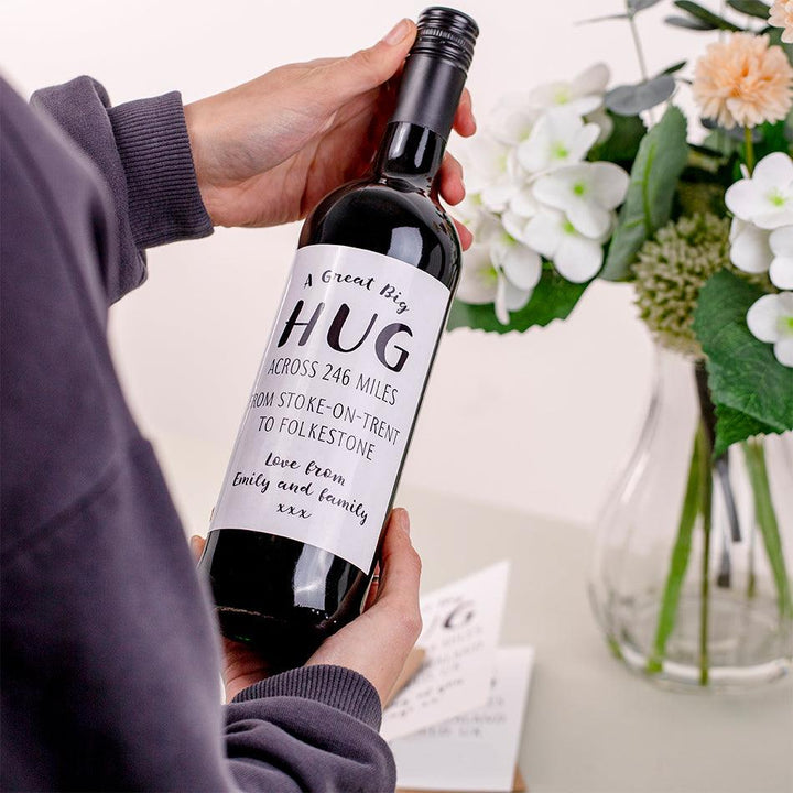 Hug Across the Miles Bottle of Wine