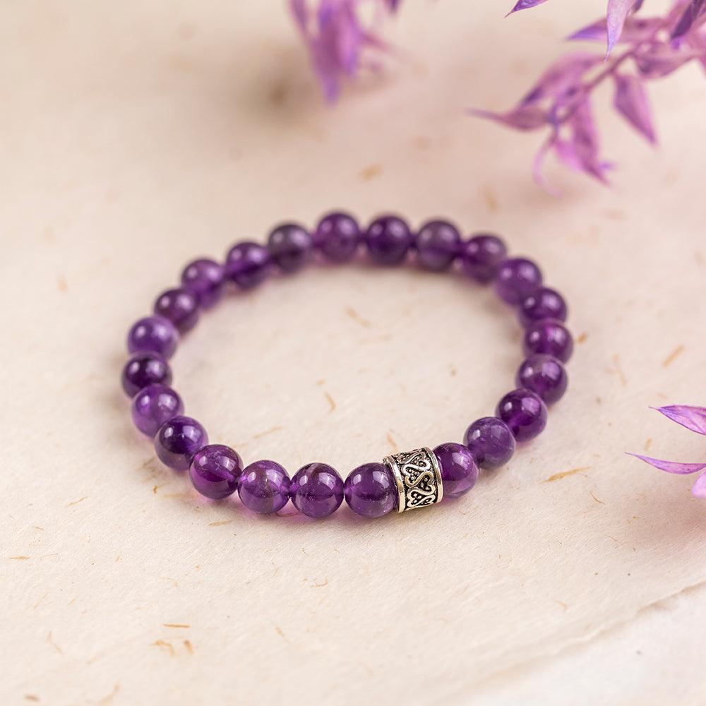 Amethyst Gemstone Bracelet 8mm