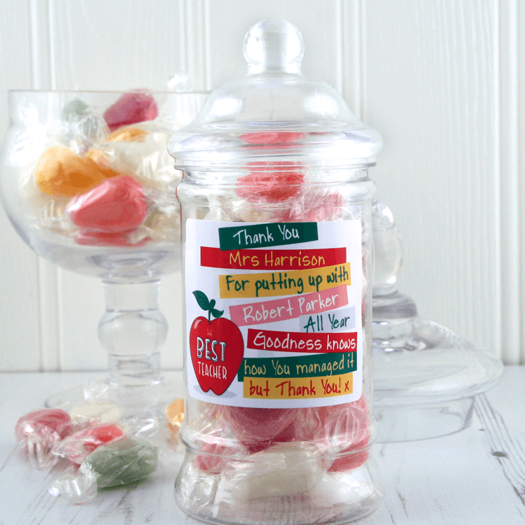 Personalised Best Teacher Sweet Jar