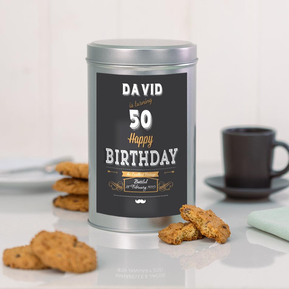 Personalised Birthday Tin with a Dozen Biscuits