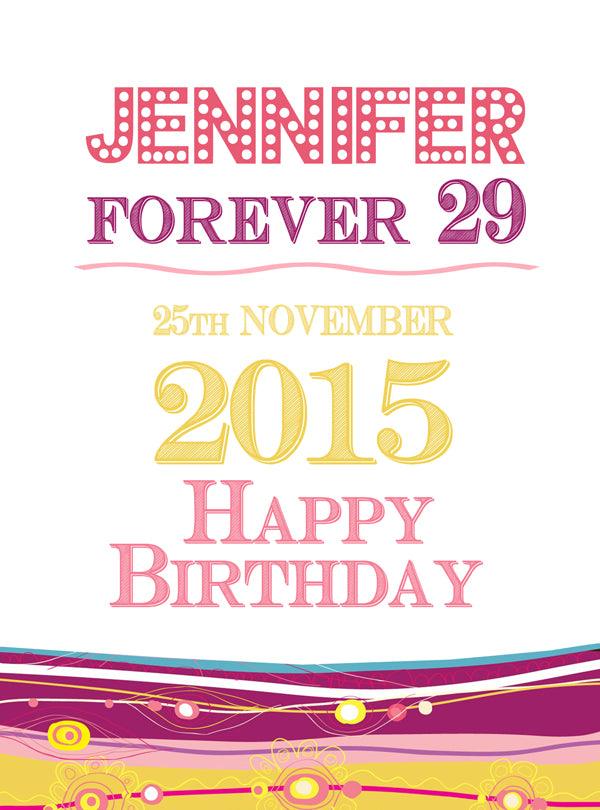 Personalised  Forever 29 Birthday Wine Gift