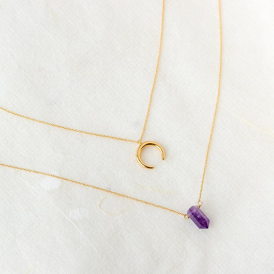 Amethyst Necklace Celestial Set