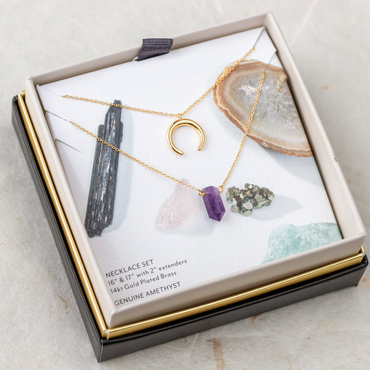 Amethyst Necklace Celestial Set