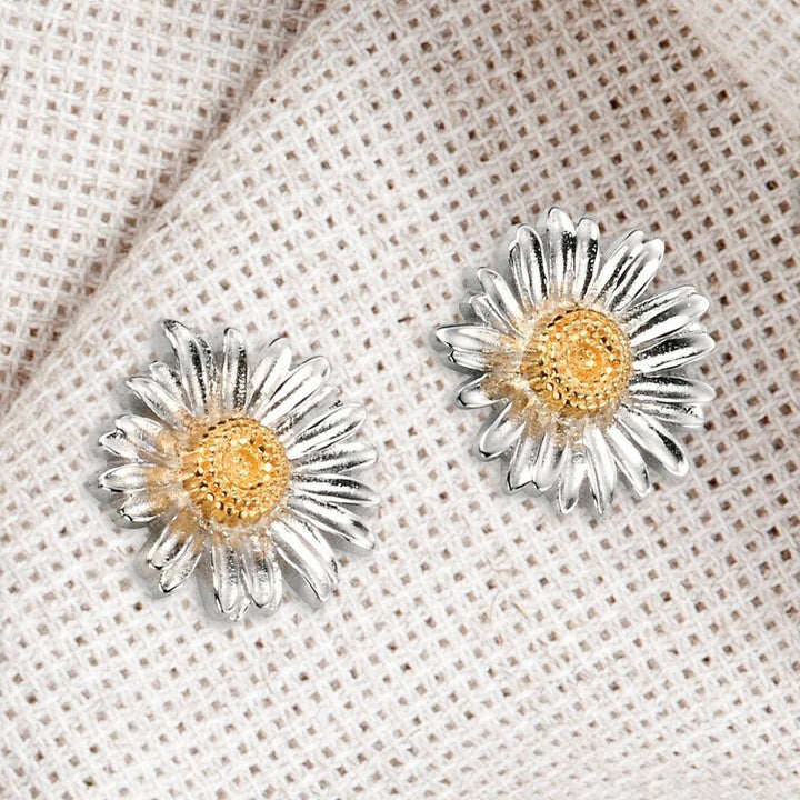 Sterling Silver Daisy Stud Earrings