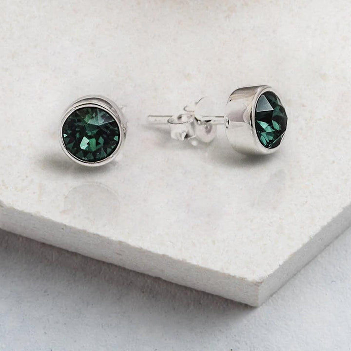 May Birthstone Earrings - Emerald Crystal