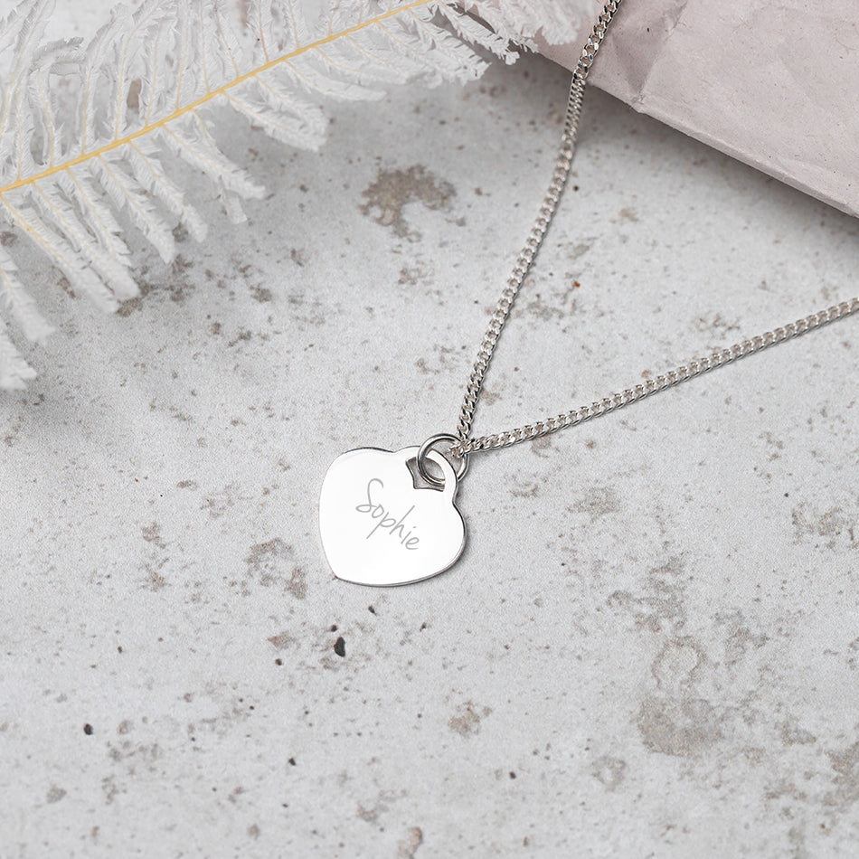 Personalised Sterling Silver Heart Pendant