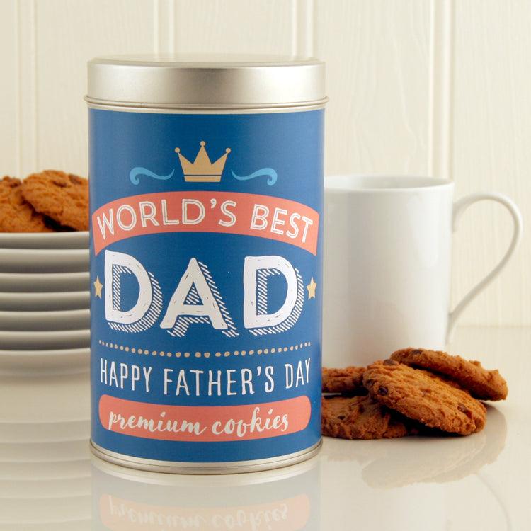 World's Best Dad Tin with a Dozen Cookies