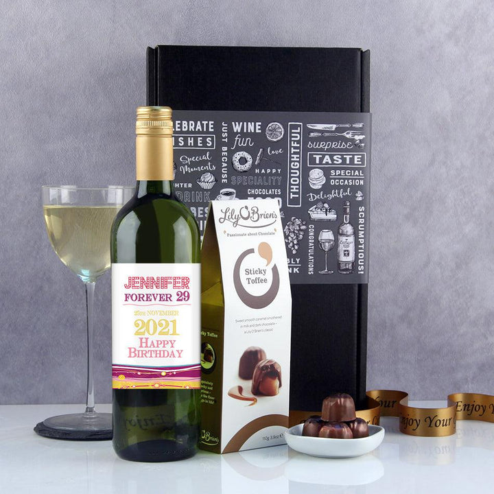 Personalised  Forever 29 Birthday Wine Gift