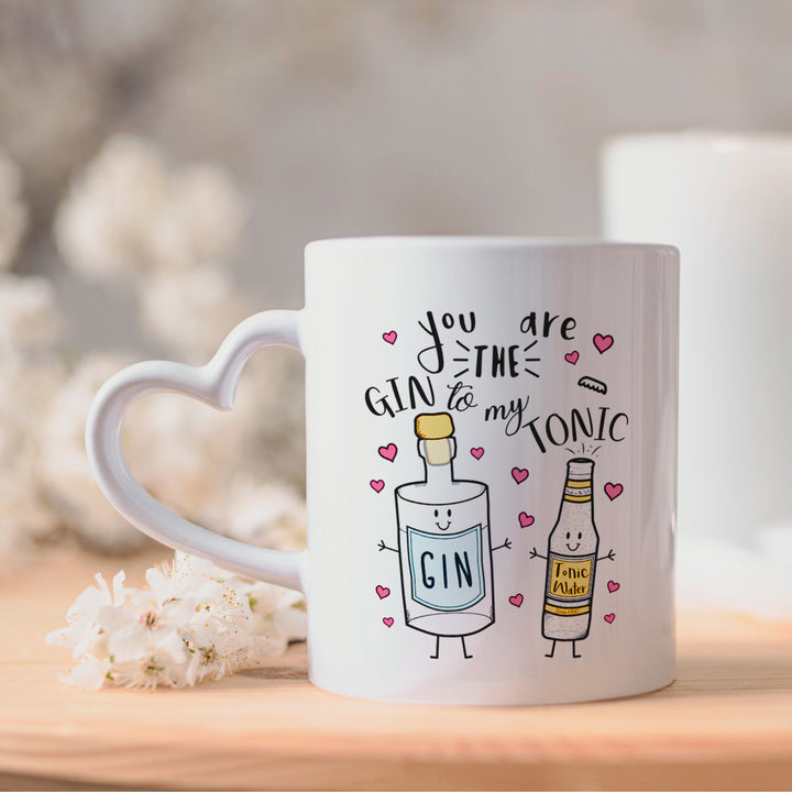 You Are the Gin to My Tonic Heart Handle Mug