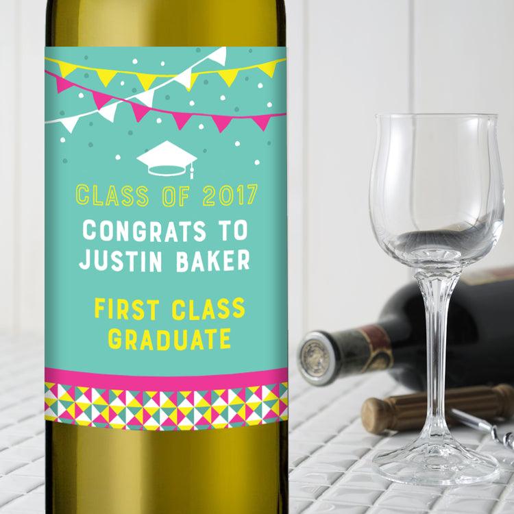 Graduation Wine Gift - Bunting Celebration