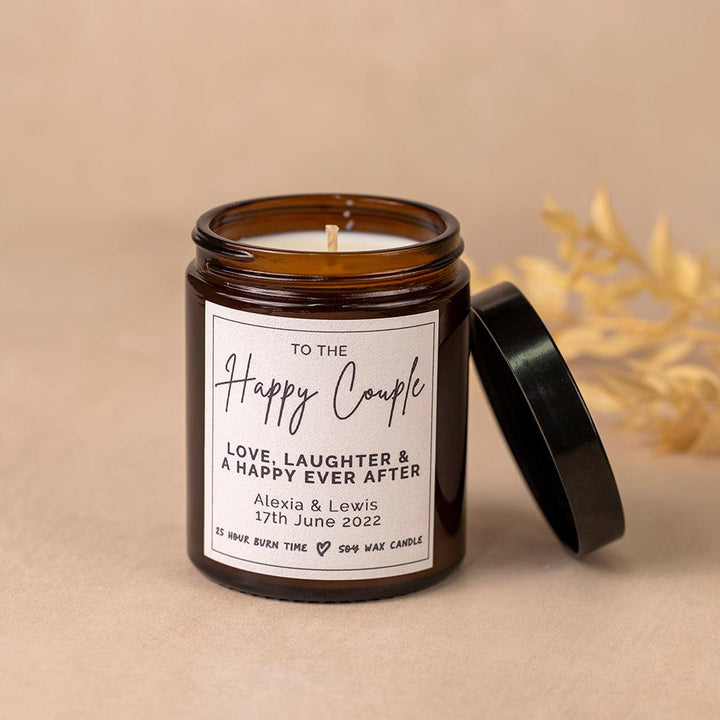 Personalised Happy Couple Wedding Candle