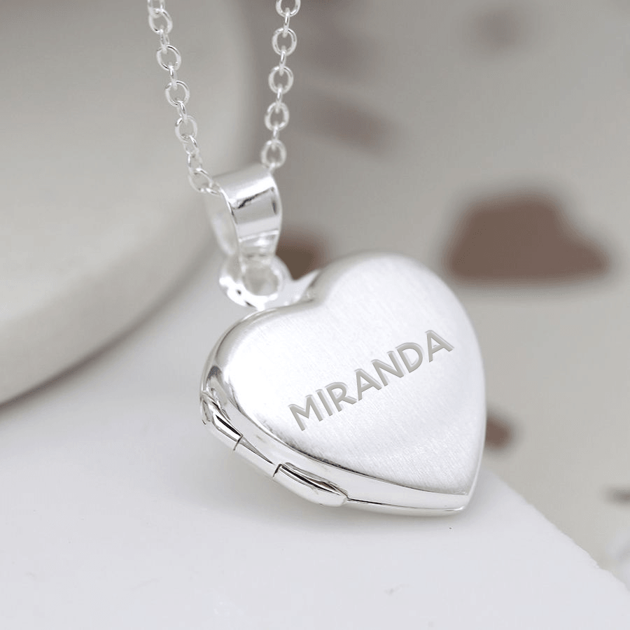 Personalised Sterling Silver Brushed Heart Locket