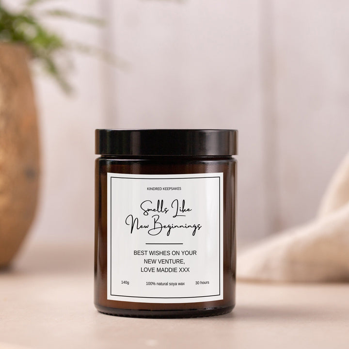 Personalised Smells Like New Beginnings Scented Candle