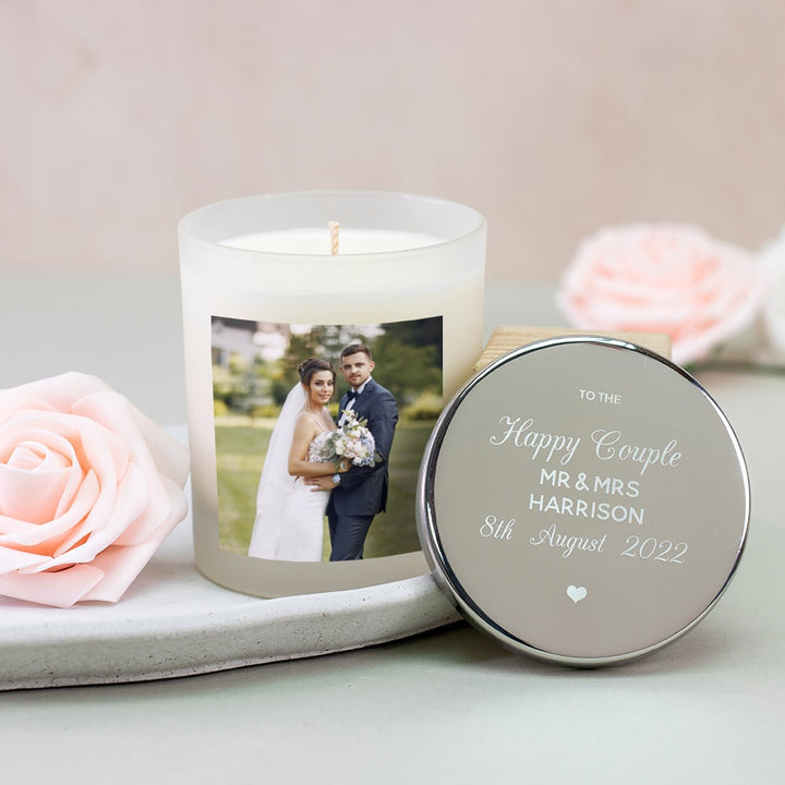 Wedding Candle for the Happy Couple -  Engrave Candle Lid