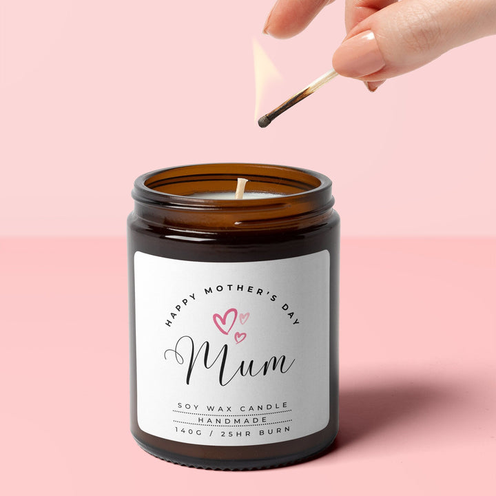 Mothers Day Candle Gift - Pink Hearts