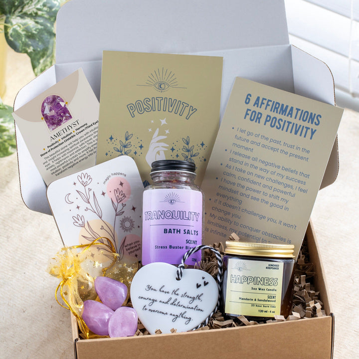 Positivity Gift Box with Affirmation Card & Motivational Coaster