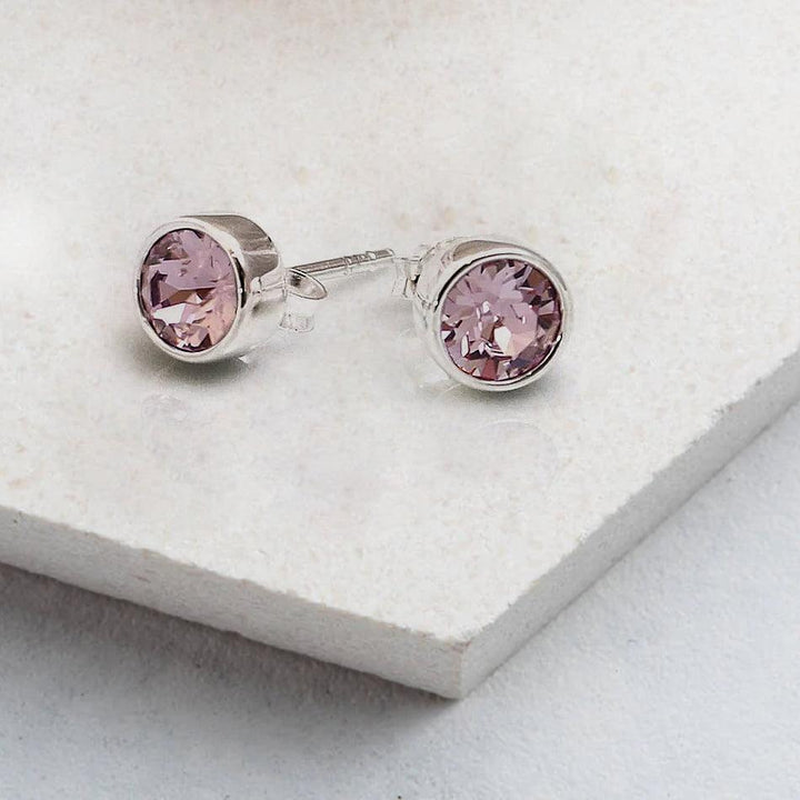 June Birthstone Earrings - Light Amethyst Crystal