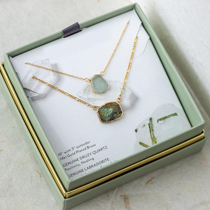 Labradorite Layered Necklace Set