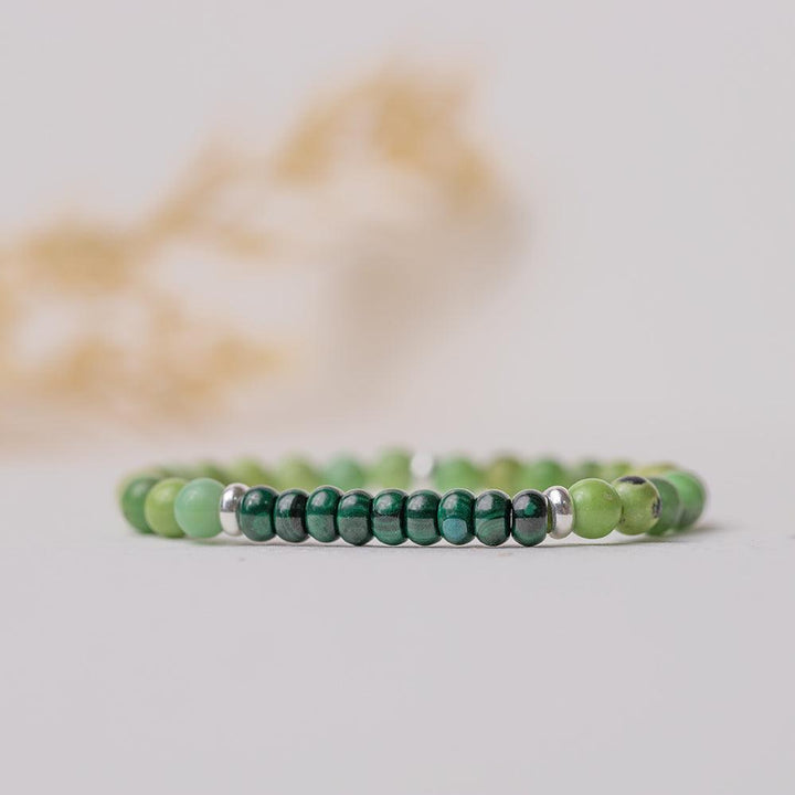 Malachite and Chrysoprase Gemstone Bracelet 6mm