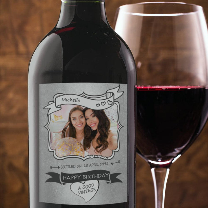 Personalised Photo Feature Birthday Wine Gift