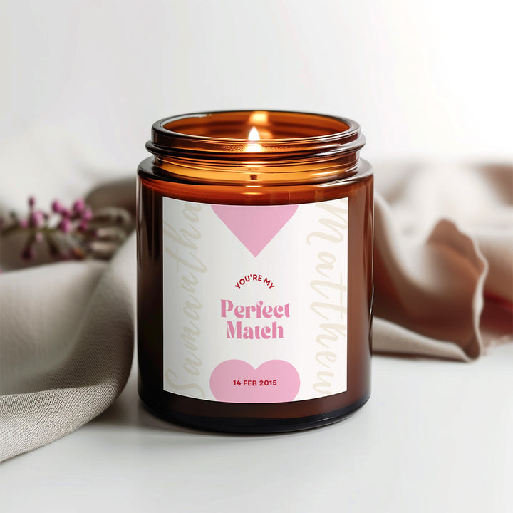 Personalised Romantic Scented Candle – You're My Perfect Match