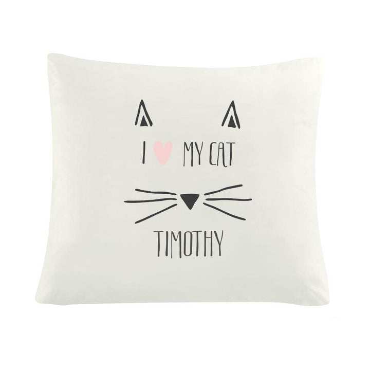 Personalised I Heart My Cat Cushion COVER