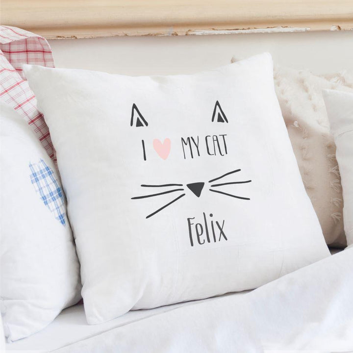 Personalised I Heart My Cat Cushion COVER