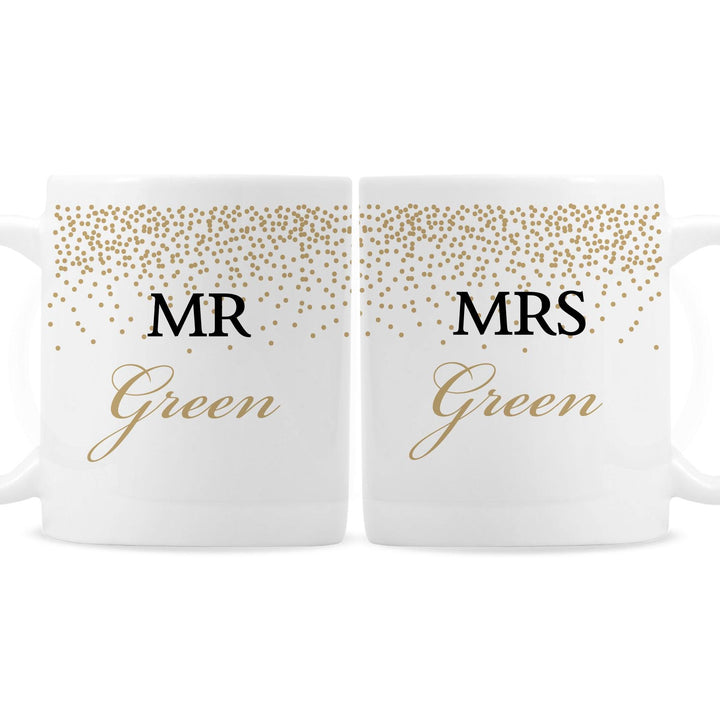 Personalised Mr and Mrs Confetti Mug Set