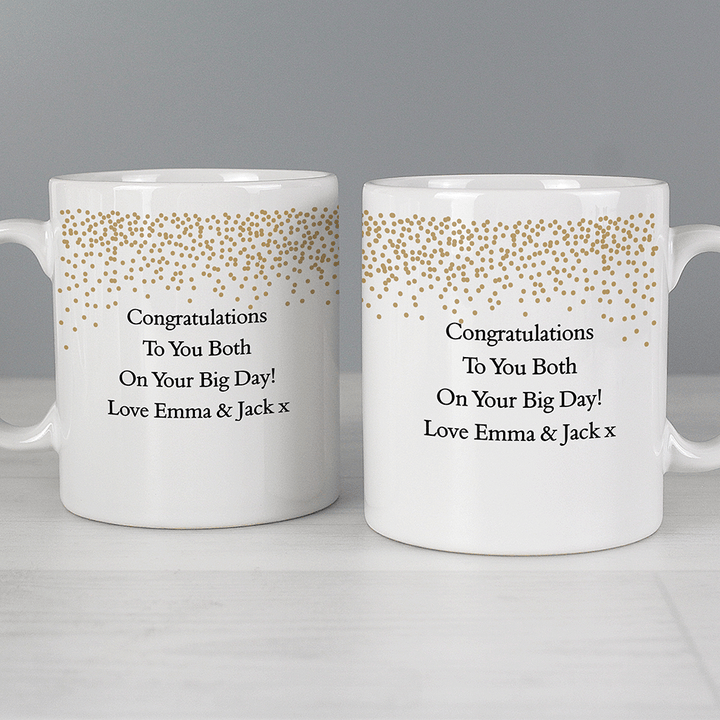 Personalised Mr and Mrs Confetti Mug Set