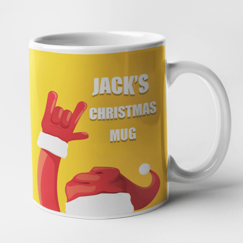 Personalised Rock and Roll Christmas Mug