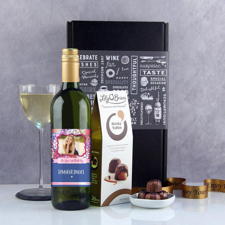 Personalised Flower Power Birthday Wine Gift