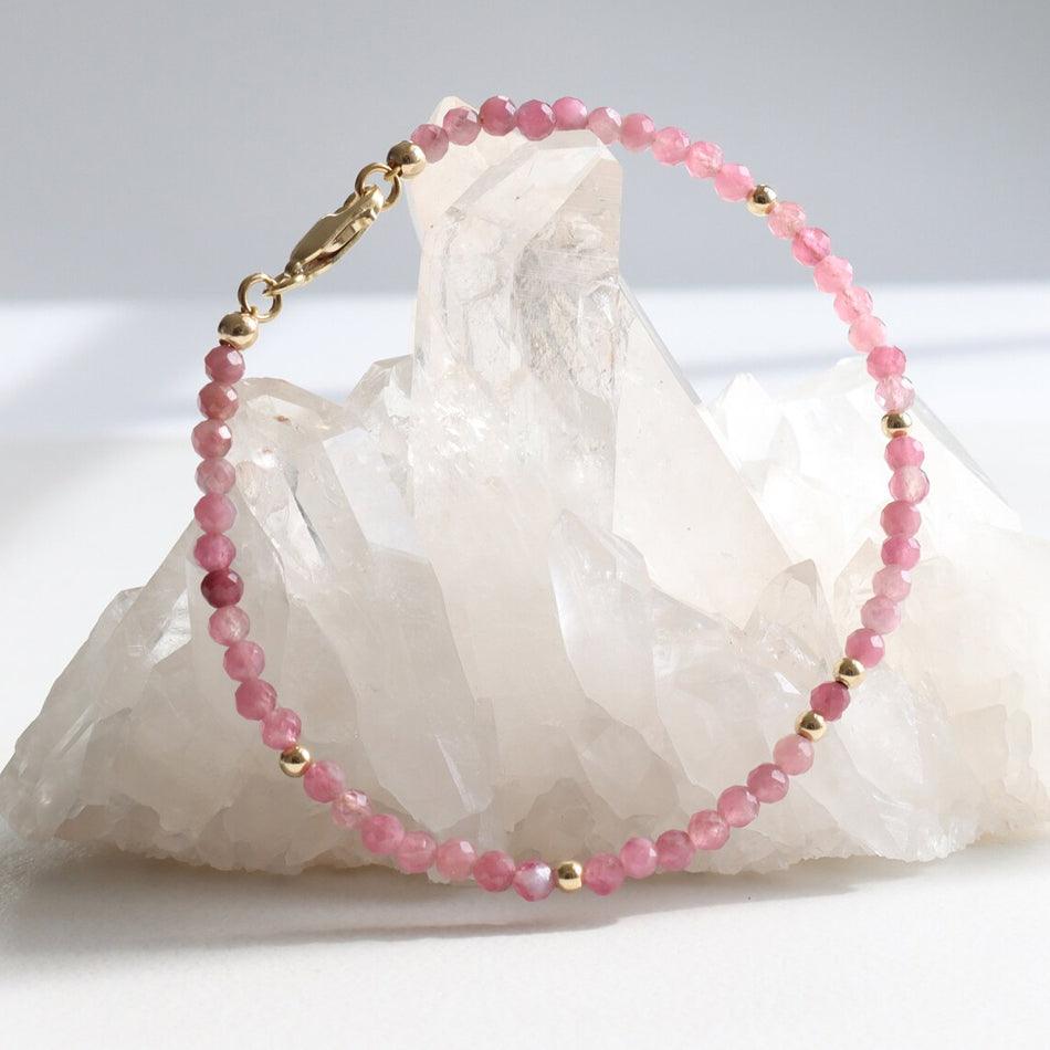 Pink Tourmaline Dainty Bracelet