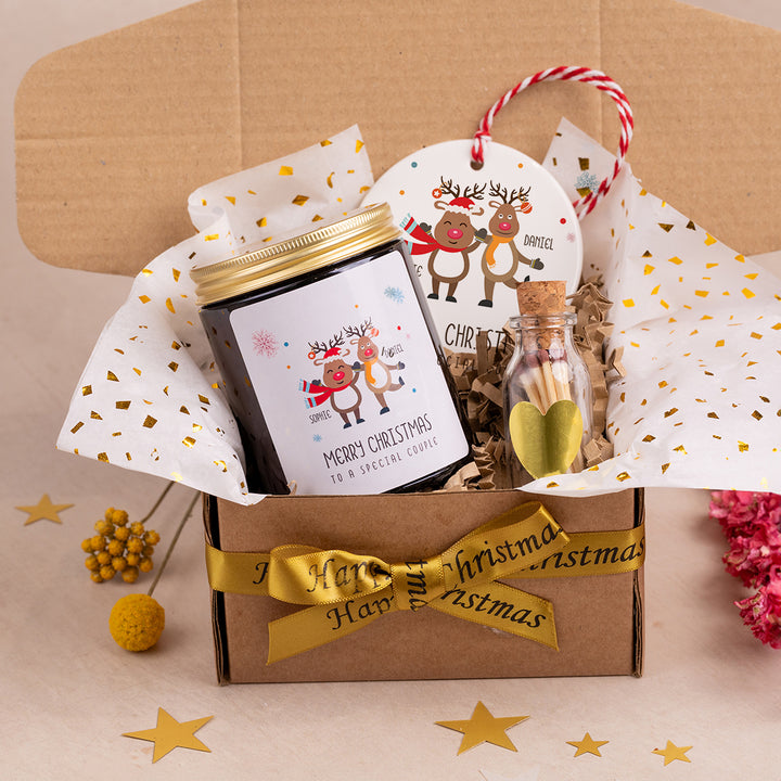 Personalised Reindeer Couple Christmas Gift Box