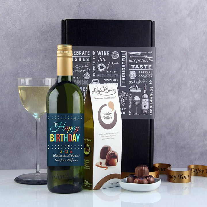 Personalised Retro Style Birthday Wine Gift