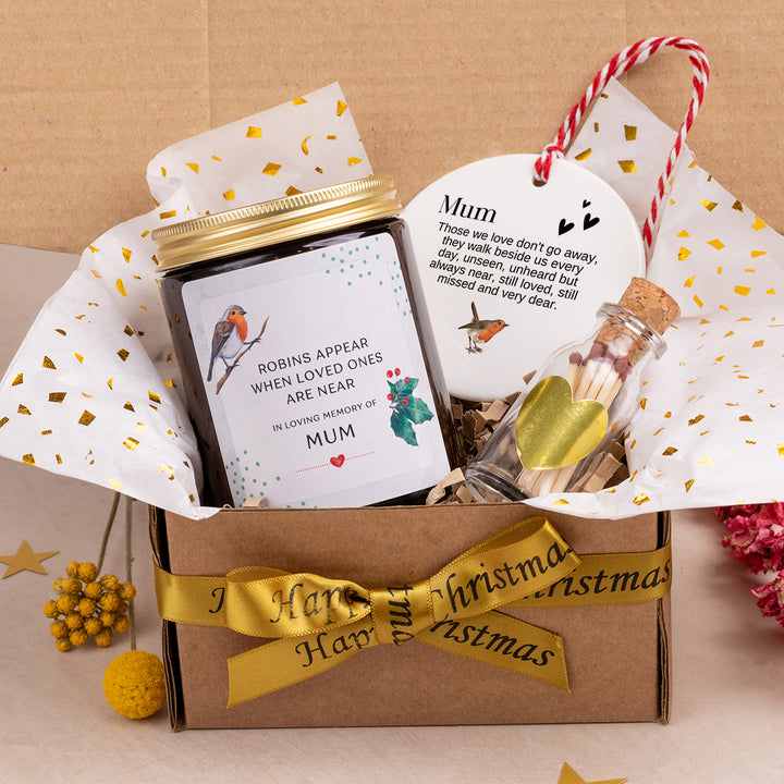 Robin In Loving Memory Christmas Gift Box with Keepsake