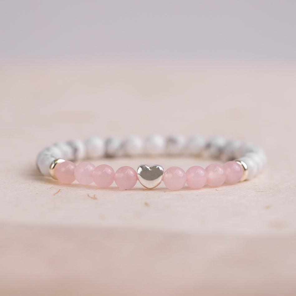 White Howlite and Rose Quartz Bracelet