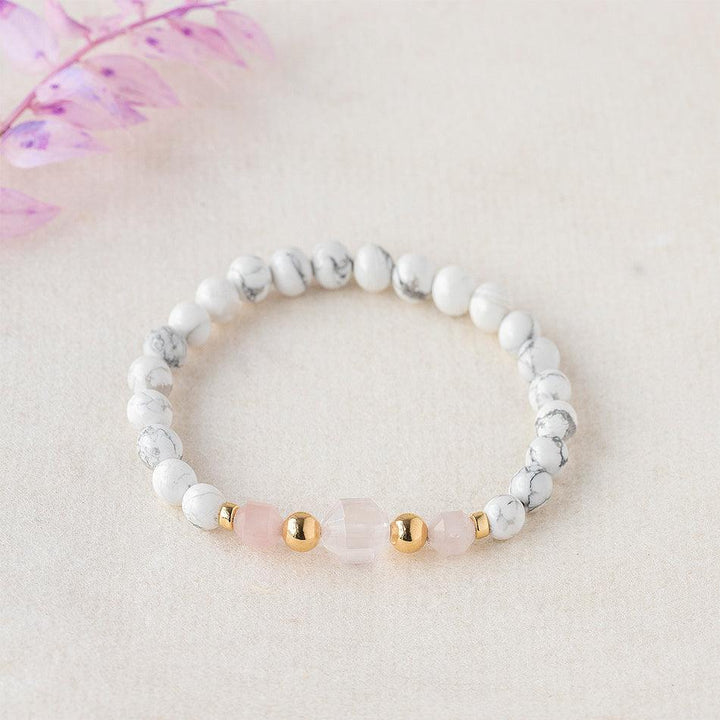 Harmonious Serenity Howlite & Rose Quartz Gemstone Bracelet 6mm