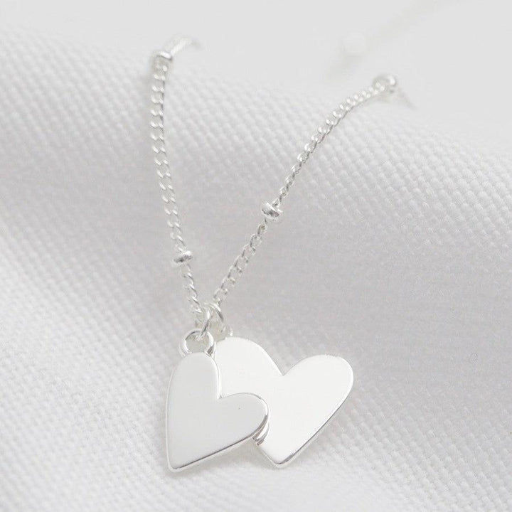 Falling Double Hearts Necklace