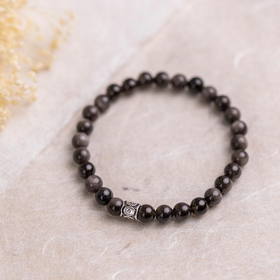 Silver Sheen Obsidian Bracelet - Ayana Collection