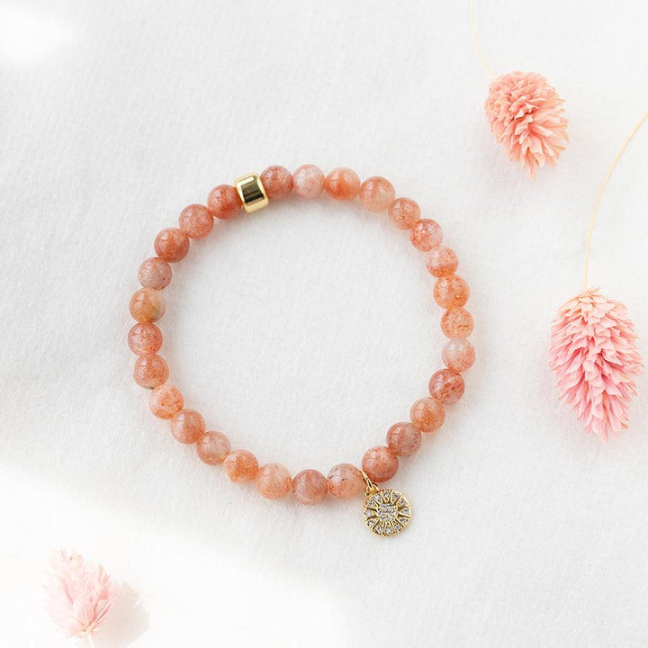 Sunstone Bracelet with Celestial Charm